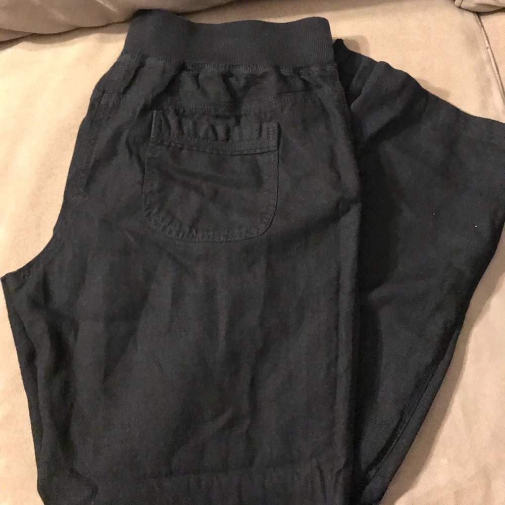 Black linen pants